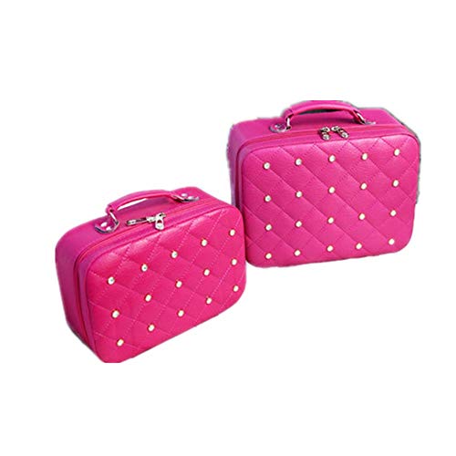 Preisvergleich Produktbild CCHM Tragbare Kosmetiktasche Professionelle Reise Kosmetiktaschen Pinsel Kulturbeutel Kit Mode Frauen Schmuck Organizer,Rose