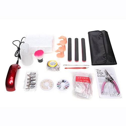 Professional Nail Art Tool Practice Kit - KingOfHearts™ UV Gel Manicure Pedicure Set for Beginners, 15 in 1 Pack for New Starter Exercise on Nails Art Design