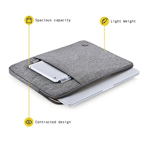 Caison 15 Zoll Grau Tragbar Wasserdicht Klassisch Laptop Sleeve Case Bag Hülle Beutel Notebook Tasche Schoner Schutzhülle Für Apple 15″ MacBook Pro With Retina Display - 4