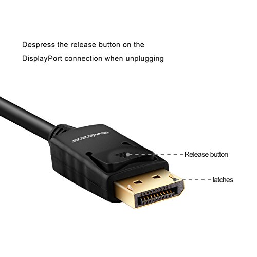 DisplayPort Kabel, Swees Ultra HD 1080p 4K Displayport 1.2 auf Displayport 1.2 Kabel Audio Video Adapterkabel mit Vergoldete Kontakte – 2m - 5