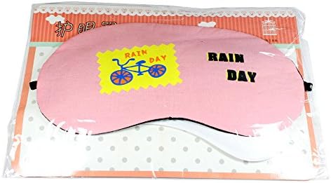 Rain Day Sleep Mask in Bright Pink with Colourful Bicycle Case Pouch with Removable Cooling Insert