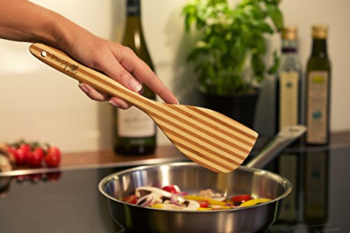 ♻ 4-teiliges Bambus Küchenset ♻ Küchenhelferset, Bambusutensilien, umweltfreundlich, hohe Qualität, Bambus Kochlöffel, Bambus Pfannenwender, Neues verbessertes design! - 3