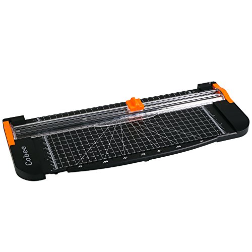 Tiptiper Papierschneider Schneidemaschine A4 Tragbar Schneidegerät mit Fingerschutz und Gleitlineal Design Schneidet bis zu 12 Blattes (70g/sm) - 2