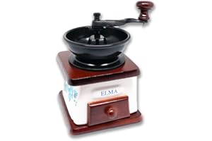 ELMA - Macinacaffè manuale, macina caffè decorativo vintage stile antico, regalo per amanti del caffè, macinino in legno scuro