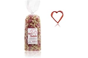 ‎FIRLEFANTASTISCH DER PARTYSHOP Bunte Herz-Nudeln 250 g // * Herz * Geschenk für Verliebte // 100% Hartweizengrieß Herz-Nudeln
