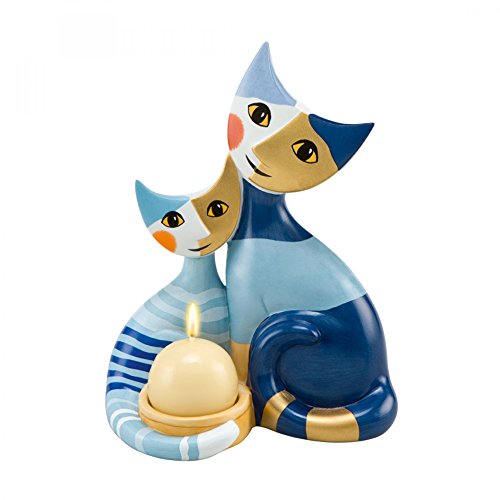 Goebel 66850371 "Gatti a lume di candela" Figur, Biskuitporzellan, bunt, 13 x 9 x 17 cm