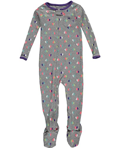 Carter's Baby Girls' "2-Tone Hearts" Footed Coverall - gray multi, 24 months