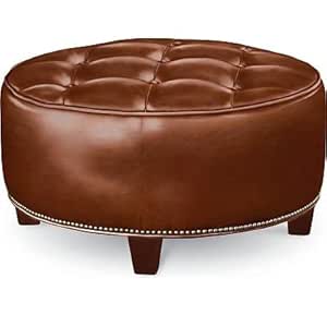 Fantastic Leather Round Ottoman Coffee Table Brown Large Round Leather Ottoman Coffee Table Round Amazon In Home Kitchen