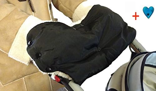 Filfia Baby Carrier Stroller Glove Extra Warm, Berber Fleece, black (XL, Black)