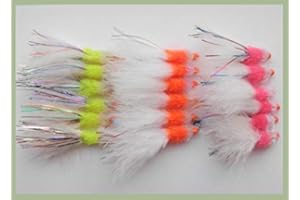 TROUTFLIES UK LURES Hothead Lures,Trout Flies,18 pack Hothead Rainbow Fishing Flies, Size 10