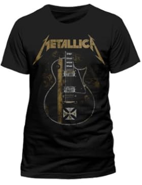 Metallica Hetfield Iron Cross Guitar T-Shirt schwarz