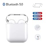 【TWS & Bluetooth 5.0】Adopte el Bluetooth 5.0 más avanzado con tecnología TWS. Transmisión rápida y estable con 3D Stereo Sound y Deep Bass. La tecnología de cancelación de ruido reduce el ruido ambiental y el eco, ofrece un sonido verdaderamente natural, auténtico y potente rendimiento de bajos sin importar en las llamadas o en el tiempo de la música.