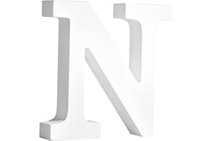 Rayher MDF-Buchstabe N, weiß, 10,9 x 11 cm, Stärke 2 cm, 3D-Buchstaben Holz, Holz-Buchstaben FSC zertifiziert, 64553102