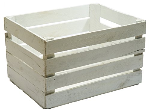 CAJA DE MADERA TIPO FRUTA BLANCO VINTAGE