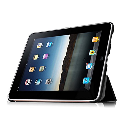 Fintie Apple iPad 1 Hülle Case – ultra-schlank superleicht Ständer Smart Shell Cover Schutzhülle Etui Tasche für iPad 1st Generation, Schwarz - 3