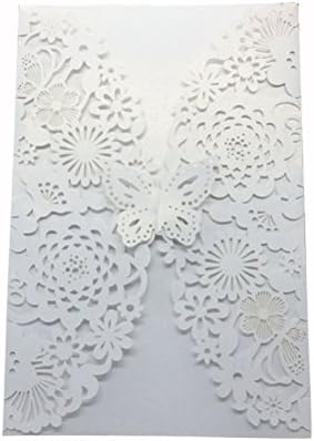 Shoppingmoon Laser Cut Butterfly Invitations Cards for Wedding Birthday Party Favor Pack 20pcs
