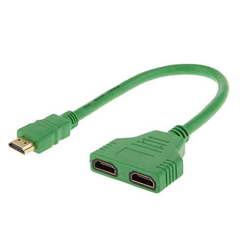 Generic 30cm 1080p Dual HDMI-Anschluss Adapter Männlichen Zu Weiblichen 1in 2-Splitter Kabel-Adapter Für TV – Grün - 4