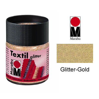 Marabu Textilfarbe Glitter, 50ml, Glitter-Gold