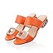 Produktbild TIFIY Pantolette Damen,Sommer Mode Zehentrenner Freizeit Wasser Kristall Fisch Mund Offene Sandalen Hausschuhe Schuhe Espadrilles (Orange,EU 42)