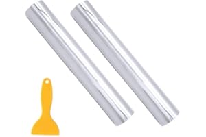 BangShou Autocollant Fibre de Carbone de Vinyle, Film Autocollant de Voiture Adhésif, DIY Décoration Film pour Intérieurs,Motos Et Meubles (Transparent)