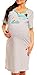 Happy Mama Women's Maternity Nursing Breastfeeding Nightdress Shirt Gown. 390p (Grey Melange, UK 18)