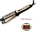 MHU 3 in 1 Ceramic Straightening hair Brush Heat Resistant Hair Straightener and Ceramic Curler Lock Temp LED Display Dual Voltage Auto Shut Off UK Plug
