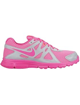 Nike Mädchen Revolution 2 GS Laufschuhe, Grau / Rosa / Weiß (Mtlc Pltnm / Pnk Pw-Weiß-Brght), 37 1/2 EU