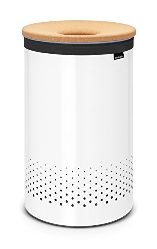 Brabantia 104404 Wäschebox 60 L Korkdeckel, weiß