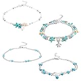 --- REGALO PERFECTO --- El conjunto de tobilleras es bueno para mujeres y niñas. Viene con una bolsa de regalo. La mejor opción para cumpleaños, aniversarios, fiestas, embutidoras, graduaciones, Navidad, San Valentín y cualquier otra ocasión.