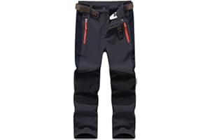 Hpbygstae Pantalon thermique imperméable pour garçons et filles, pantalon de neige, pantalon d'extérieur d'hiver, pantalon de randonnée, pantalon de ski softshell pour enfants