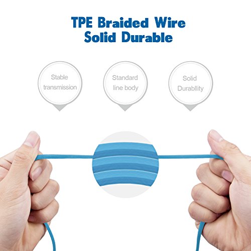 Globalink® Micro USB 2.0 Kabel [ 2 pack,2 m ]mit Zinklegierung-Stecker , Lade-, Verbindungs- und Datenkabel, Lebenslange Garantie, Perfekt für Samsung Galaxy, HTC, Huawei, Sony, Nexus, Nokia, Kindle und mehr(Blau) - 3