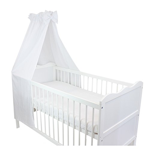 Babybett Himmel Baumwolle Baby Betthimmel Kinderbett Babybetthimmel mit Schleife Eule Rosa Blau Weiß