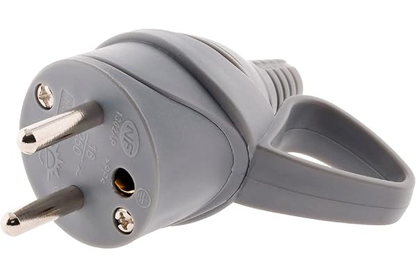 Fiche mâle anneau + ergot -16A 2P+T - gris - Zenitech