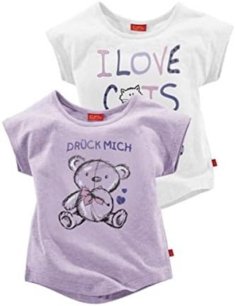 Colors For Life Girls' Slogan T-Shirt Multicoloured natur + flieder One Size
