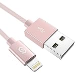 Chargeur iPhone Syncwire Câble Lightning - [MFI certifié Apple] Chargeur Apple en Nylon Série de "Garantie à Vie" pour iPhone 7 / 7 plus / 6s / 6s plus / 6 / 6 plus / SE / 5s / 5c / 5, iPad 2 3 4 Mini, iPad Pro Air, iPod & more - 1M Rose