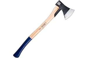 GERMANIA QUALITÄTSWERKZEUGE Germania Axt 1250 g mit 64 cm Hickory-Stiel & Stielschutz/zum Spalten von Holz