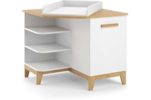 VitaliSpa Commode à Langer Malia, Blanc/chêne, 85x85.2cm avec Porte