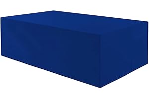 Planesium Housse pour Table de Jardin, Housse de Protection Bâche Imperméable pour Meubles Jardin et Hivernage Mobilier Salon de Jardin 575g/m 180cm x 100cm x 75cm Bleu Foncé