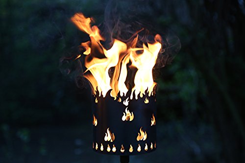 Fackel Gartenfackel Flammen 140 cm Feuerschale Metall + Stiel + 2 x Brennmittel 64090 F77