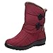Produktbild MYMYG Damen Schneestiefel Winter Wasserdichte Short Schneeschuhe Schuhe warme Schuhe Einzelne Schuhe Wildleder Warme Plüsch Gefüttert Winterstiefel