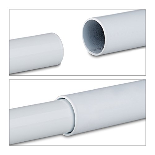 Relaxdays Deckenregal Garage Metall, 100 kg Traglast, Deckenhalterung, 2 Wandstangen bis 330 cm ausziehbar, weiß - 5