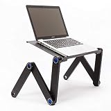 TECHNOSMART Mesa para Ordenador portátil, Aluminio, Negro, 54 x 27 x 5 cm