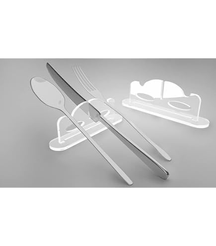 Poggiaposate In Plexiglass IKONA - Set Da 6, Argento, Made In Italy - Foto 7