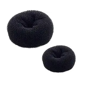 Maahal? Pack of 2 Hair Donuts All 2 Different Sizes Medium & Small (Black) - Pack of 2