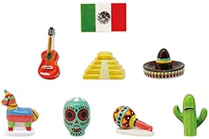 Alcara FaisTonGateau - fèves thème Mexique - Fèves de Collection pour Galette de Rois Epiphanie - 8 fèves Multicolores