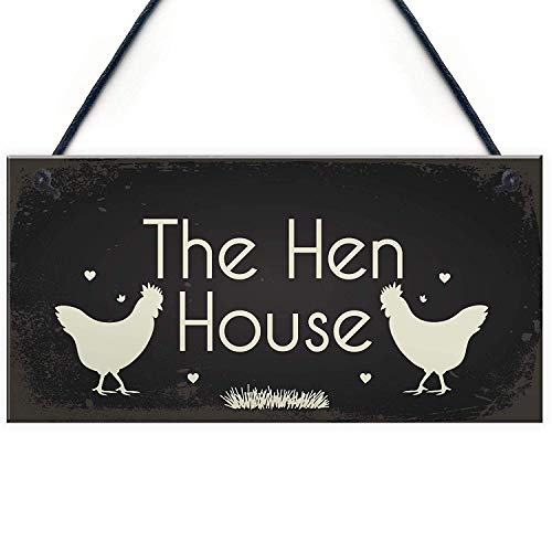 Jiokare Funny Hen Cockerel Rooster Chicken Cock Hen House Coop Egg Garden Man Cave Plaque De Jardin Hangar Chic Antique Panneau En Bois Décor à La