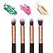 Party Queen Premium Makeup Brush Set Classic 8Pcs Rose Golden Kabuki Brush Cosmetic Kit + Luxurious Coffee Leather Case-Supreme Quality For Flawless Beauty