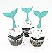 Produktbild Meerjungfrauenflosse für Cupcakes, Meerjungfrauenflosse, glitzernd, 12 Stück