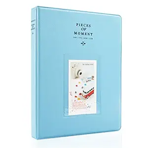 CAIUL Compatible 128 Pockets Mini Photo Album for Fujifilm Instax Mini 7s 8 8+ 9 25 26 50s 70 90 Film, Polaroid PIC-300 Z2300 Film (Blue)