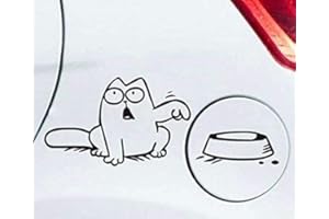 KOEAY Simon's Cat Feeding Schüssel Auto Aufkleber zum Tankdeckel Schwarz by Inspired Walls®